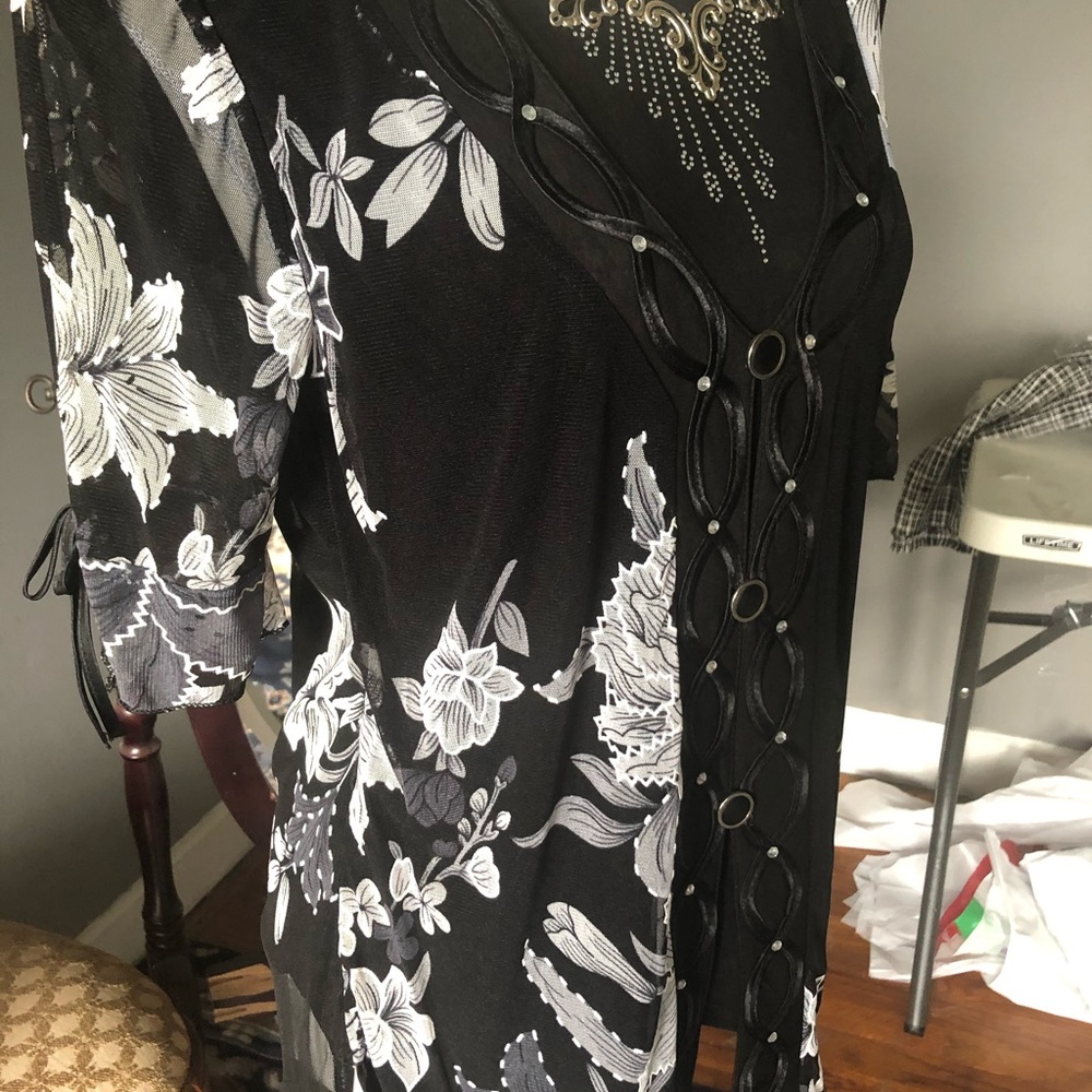 ⭐️SOLD⭐️Appointments Black blouse western style black shirt top